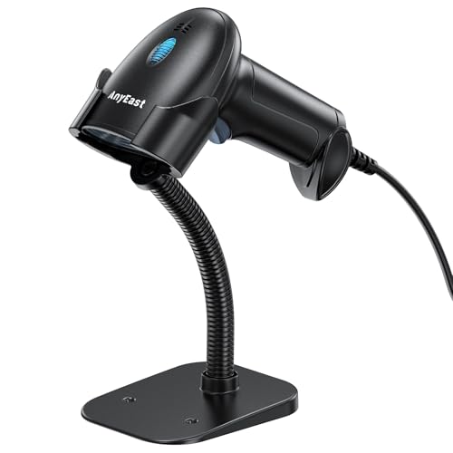 Barcode Scanner with Stand, USB Wired Inventory 2D 1D QR