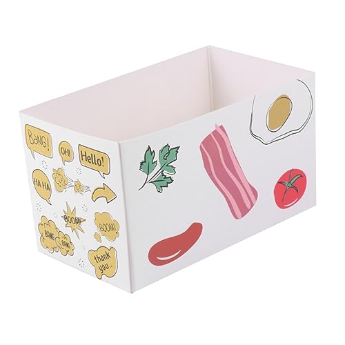 Hohopeti 20pcs Assorted Colour Paper Food Packaging Boxes with Creative Patterns for Safe Carrying of Sandwiches, Cakes, Cookies, and Bread