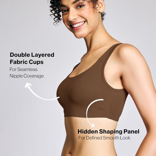 Image of NYKD NYB113 Cotton Non Padded Non Wired Full Coverage Slip On Everyday Bra Wide Straps Gentle Side Lift
