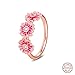 Produktbild Chicbuy 2020 Frühling Rosa Gänseblümchen Trio Ringe für Frauen 925 Silber DIY passt für Original Pandora Armbänder Charm Modeschmuck (54#)