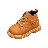 Girls Short Ankle Boots Fashion Lace Up Booties Chunky Low Heel Waterproof Combat Shoes with Side Zipper