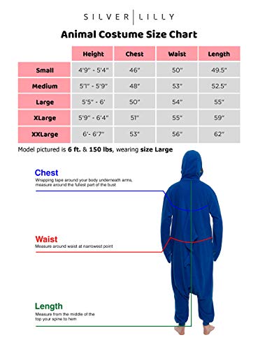 Funziez! Adult Onesie Halloween Costume - Animal and Sea Creature - Plush One Piece Cosplay Suit for Adults, Men and Women