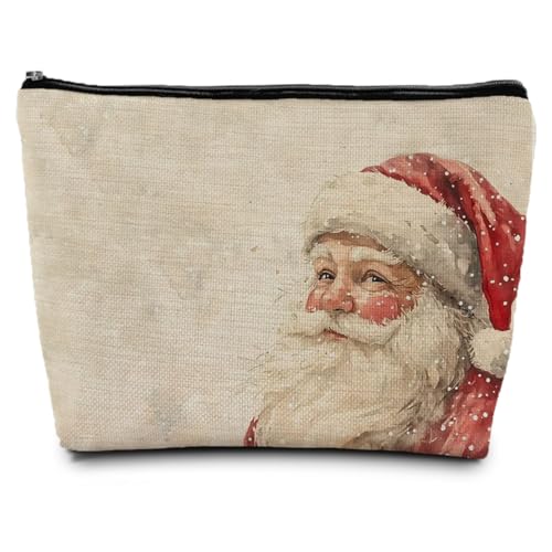 ignytiger Vintage Santa Claus Makeup Bags, Winter Christmas Festive Santa
