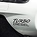 Stukk Stickers Turbo Diesel Fun Window Bumper Decalcomanie Adesivo Impermeabile Vinyl Decor 12.9 cm x 5 cm - Nero