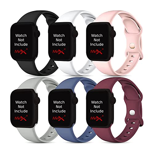 Image of MINX Soft Silicone Strap Compatible with Apple Watch 38mm /40mm /41mm /42mm /44mm /45mm /46mm /49mm Series 1-11 & Ultra | Durable, Adjustable & Comfortable | Combo Pack