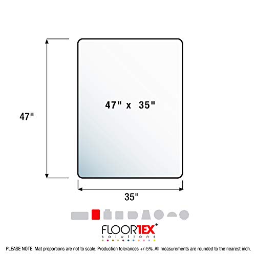 Floortex Polycarbonate Chair Mat 47" x 35" for Low/Medium Pile Carpets, Clear by Floortex - Image 6