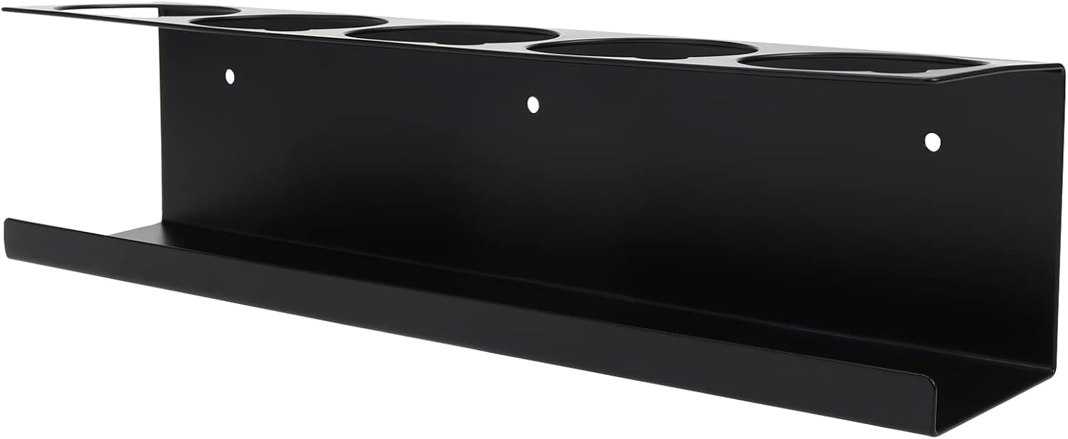 RealPlus Aerosol Spray Can Holder Rack Organizer, 5 Can Spray Bottle Holder Heavy-Duty Steel Wall Mounted for Garage and Workspace, Pack of 3