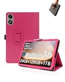 Case for SHARECLOUD P10_T Tablet 10.1 inch Android 16 Tablets,UYRUREL Leather Slim Folding Stand Cover with Hand Strap Magnet for Men Women Full Protection,Rosered.