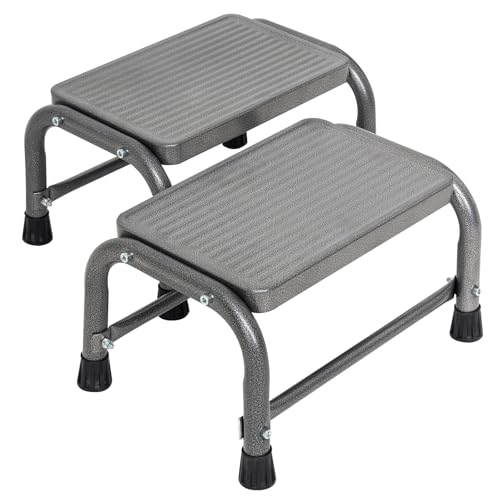 Step Stool,Leekpai Foot Stool with Non-Slip Rubber Feet, Hold Up 500 Pounds, Stepping Stool for Office, Bedroom, Kitchen, RV Step(Pack of 2)