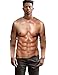 Fake Muscle Shirts Mens Six Pack Abs Tshirts Hairy Chest Body Naked Shirt Long Sleeves Rave Costumes Halloween Cosplay Clothes