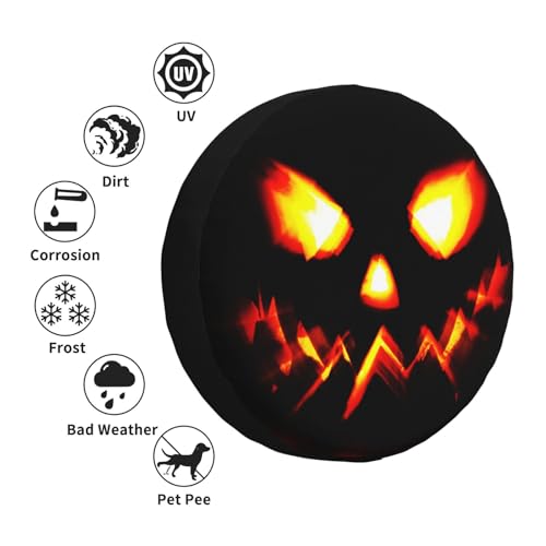 Image of Ghost Face Spare Tire Cover Weatherproof Universal Halloween Decorations Wheel Protectors Wheel Covers for Rv Camper Travel Trailer SUV Truck 17 Inch