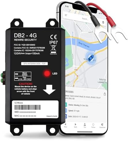 GPS Tracker for Vehicles - DB2 Hard-Wired Tracking Device, Optimal for Personal and Business Use, 24/7 Real-Time Location Monitoring for Car, Truck, Van US and Worldwide