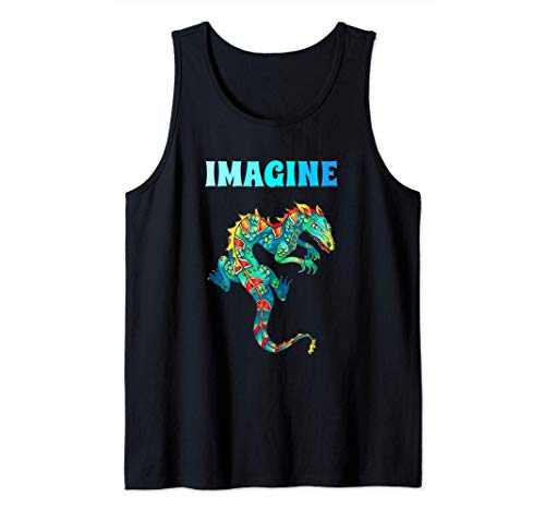Imagine Fantasy Dragon Retro Tattoo Style Tank Top