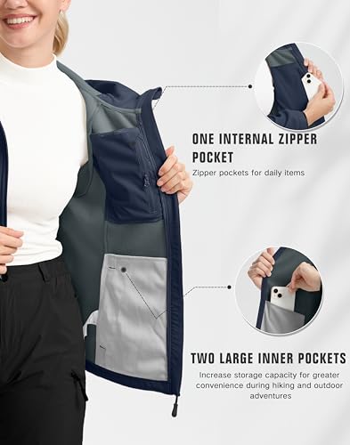 G Gradual Women's Fleece Lined Softshell Jacket Windproof Warm Light Waterproof Hooded Jacket for Women Winter/Fall/Spring3