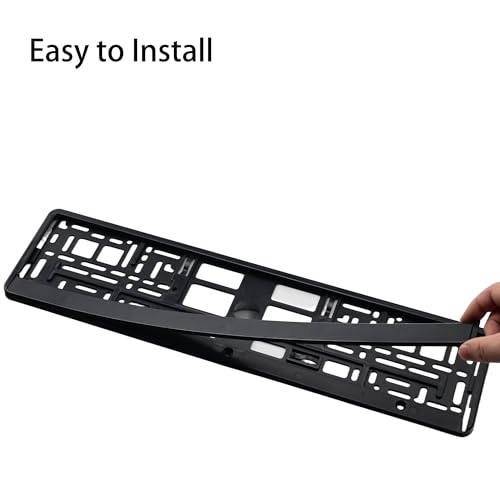 Keyiduid 2 Pack License Plate Holder, Black Car Number Plate Holders, Durable ABS Plastic Front & Rear Number License Plates Frame for Cars, Universal Fit for UK Plates (Black) - Image 3