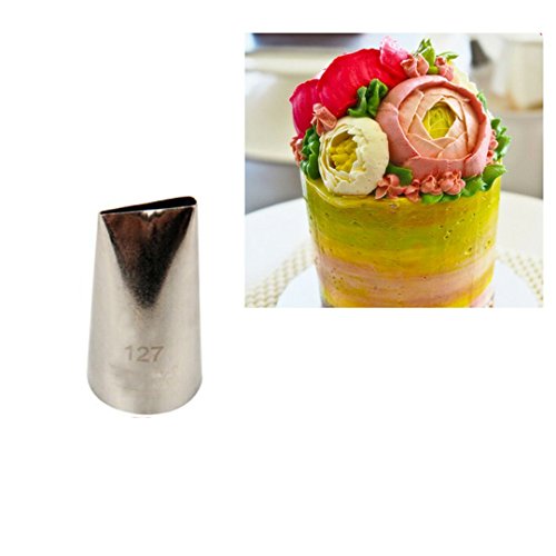 FantasyDay 5 piece Stainless Steel Rose Flower Piping Tips Piping Nozzles Cake Decorating Supplies Cookies Cupcake Icing Decorating Supplies Decorating Kits Frosting Icing Tips Baking Set Tools #4