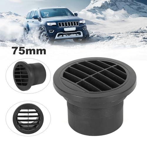 2PCS 75mm Diesel Heater Duct Outlet Without Cover, Rotatable Universal Rotatable Round Parking Heater Air Duct Connector Compatible with Eberspacher Webasto Propex (2PCS Without Cover)
