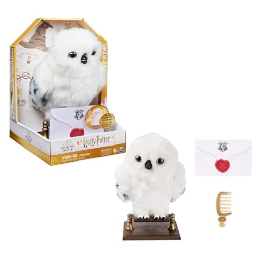 HARRY POTTER-WIZARDING WORLD -LECHUZA HARRY POTTER INTERACTIVA- Peluche Hedwig Interactivo "Enchanting Hedwig" -más de 15 Sonidos y Movimientos y Sobre de Hogwarts -6061829- Juguetes Niños 5 Años +