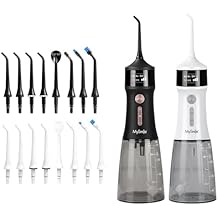 MySmile LP221 Cordless Water Dental Flossers for Teeth Black and White Combo