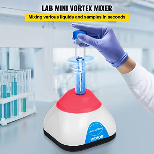 Image of VEVOR Vortex Mixer, 3000RPM Mini Vortex Mixer Shaker, Touch Function Scientific Lab Vortex Shaker, Mix Up to 50ML, 6mm Orbital Diameter for Test Tube, Tattoo Ink, Nail Polish, Eyelash Adhesives, Paint