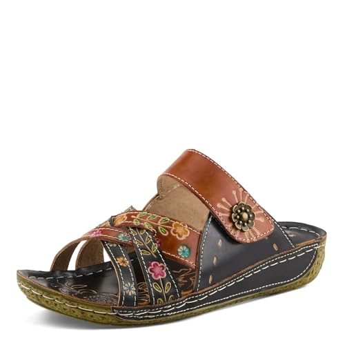 LArtiste by Spring Step Womens LEIGH Sandals navy multi 3 39 M EU (US 8.5)