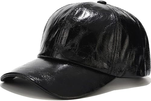 YeeHeen Gorra de béisbol para mujer y hombre, de piel sintética, ajustable, estilo hip hop, rock, punk, Negro -, talla única