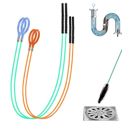 Pulitore a spirale, 4 pezzi, 90 cm e 81 cm, spirale per la pulizia dei tubi, con acciaio PE+acciaio, spazzola flessibile a spirale per tubi intasati in cucina, bagno, lavandino e doccia