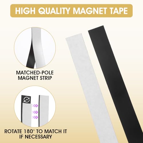 10 Stück Magnetstreifen Selbstklebend Stark, Flache Magnetklebeband, Rechteckiges Magnetband Selbstklebend, Flexible Magnet Klebeband für Whiteboard Organisation, DIY Projekte (15cm×2cm×1mm)