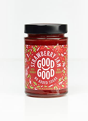 Sweet Strawberry Jam by Good Good - 12 oz   330 g - Keto Friendly No Added Sugar Strawberry Jam - Keto - Vegan - Gluten Free - Diabetic (Strawberry)