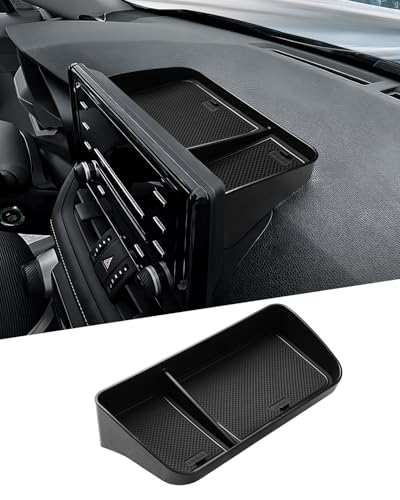 Karltys Dashboard Center Console Organizer for Toyota RAV4 2019-2025 Accessories (NOT for 10.5-Inch Screen), RAV4 Dash Organizer for Phones, Keys & More, ABS Dash Storage Tray with Non-Slip Liners