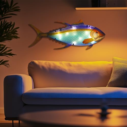 60% Off LIFFY 36" Metal Fish Wall Art with LED Lights