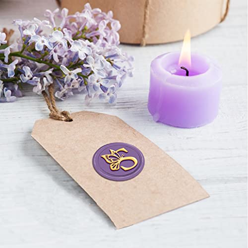 CRASPIRE Wax Seal Stamp Initials S Butterfly Wing Vintage Sealing Stamp 30mm/1.18inch Removable Brass Head Sealing Stamp with Wooden Handle for Gift Invitations Greeting Cards Wrap - Image 3