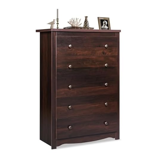 WLIVE 5-Drawer Modern Rustic Dresser
