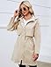 Bloggerlove Women Rain Jacket Waterproof Lightweight Raincoat Long Hooded Outdoor Trench Coat Khaki L