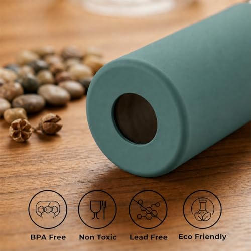 Image of Giftana Personalized Borosilicate Glass Water Bottle 500ml with Glass Sipper Tumbler 450ml, Reusable Leakproof Drinking Bottle with Silicone Sleeve, Eco-Friendly Bottle for Office Gym Travel (Green)