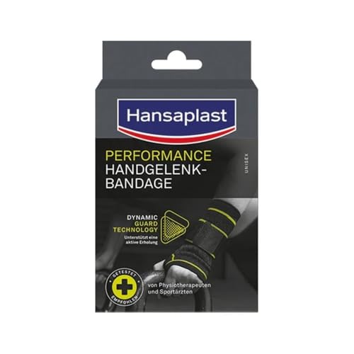 Hansaplast Performance Handgelenk-Bandage, Handgelenkstütze stabilisiert & entlastet das Gelenk, Handgelenkschoner für rechtes & linkes Handgelenk unterstützt die aktive Erholung, Größe L/XL