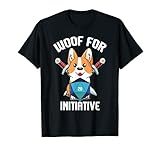 Woof for Initiative Funny Corgi D20 RPG Tabletop Gamer Dogs T-Shirt