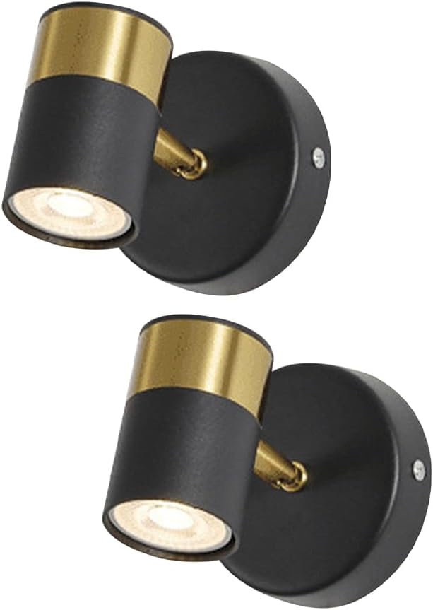 2 Pack Multipurpose Spotlight Accent Lamp, Picture Lights, Headboard Reading Lamp, Desk or Wall Mount Lamp for Office, Hotel, Living Room, Dorm or Bedroom, GU10 Bulb Not Included