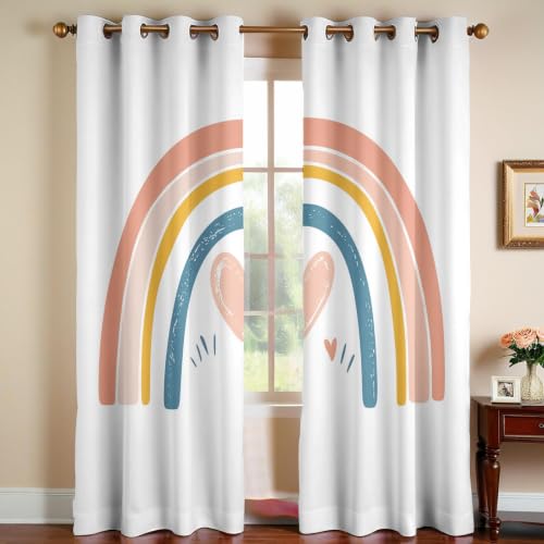 Rideaux occultants pour chambre d'enfant et salon au design dessin animé rose clair - 4