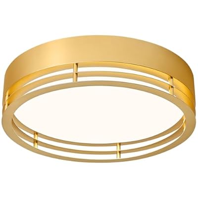 ZUYURT Dimmable Gold Flush Mount Ceiling Light, Modern Round LED Ceiling Lights Fixture, Kitchen Flushmount Light for Bedroom Hallway Kitchen 2700 K-6000 K 5CCT