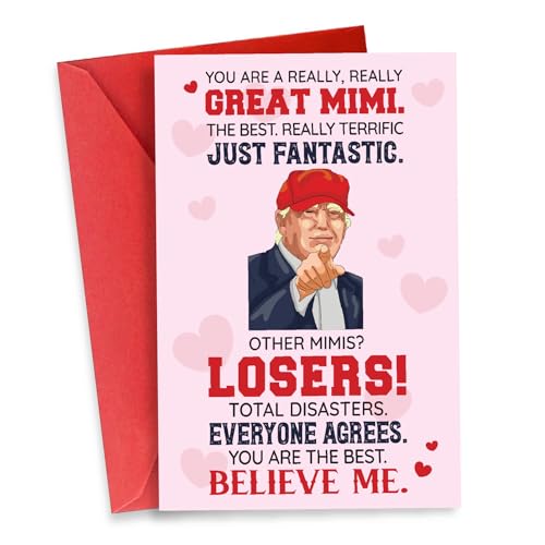 Donavibe Mimi Gifts, Funny Mimi Birthday Card, Christmas, Birthday, Mothers Day, Humor Mimi Greeting Cards, Heartfelt Message for Women, Grandma from Grandkids, Decorations for Woman, Premium Quality