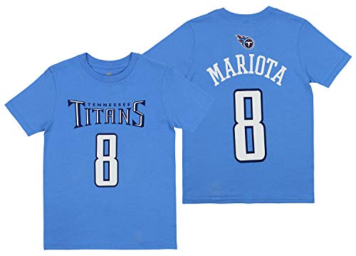 Outerstuff NFL Youth Boys (8-20) Mainliner Short Sleeve Tee, Tennessee Titans Marcus Mariota, Large (14-16)