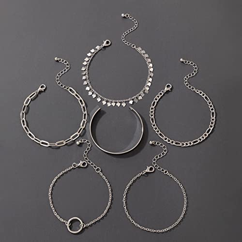 Contemporary Stackable Bracelet Set of 6