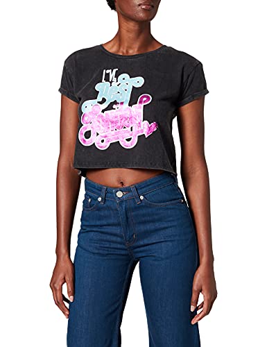 trueprodigy Casual Mujer Marca Camiseta con impresión Estampada Ropa Retro Vintage Rock Vestir Moda Cuello Redondo Manga Corta Slim Fit Designer Fashion T-Shirt, Colores:Black, Tamaño:S Cover