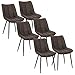 WOLTU BH247dbr-6 Sedie Sala da Pranzo Sgabello Imbottito con Rivestimento in Tessuto Marrone Scuro 6 Pezzi