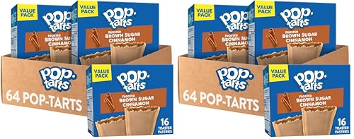 Image of Pop-Tarts Toaster Pastries, Breakfast Foods, Kids Snacks, Frosted Brown Sugar Cinnamon (64 Pop-Tarts) (Pack of 8)