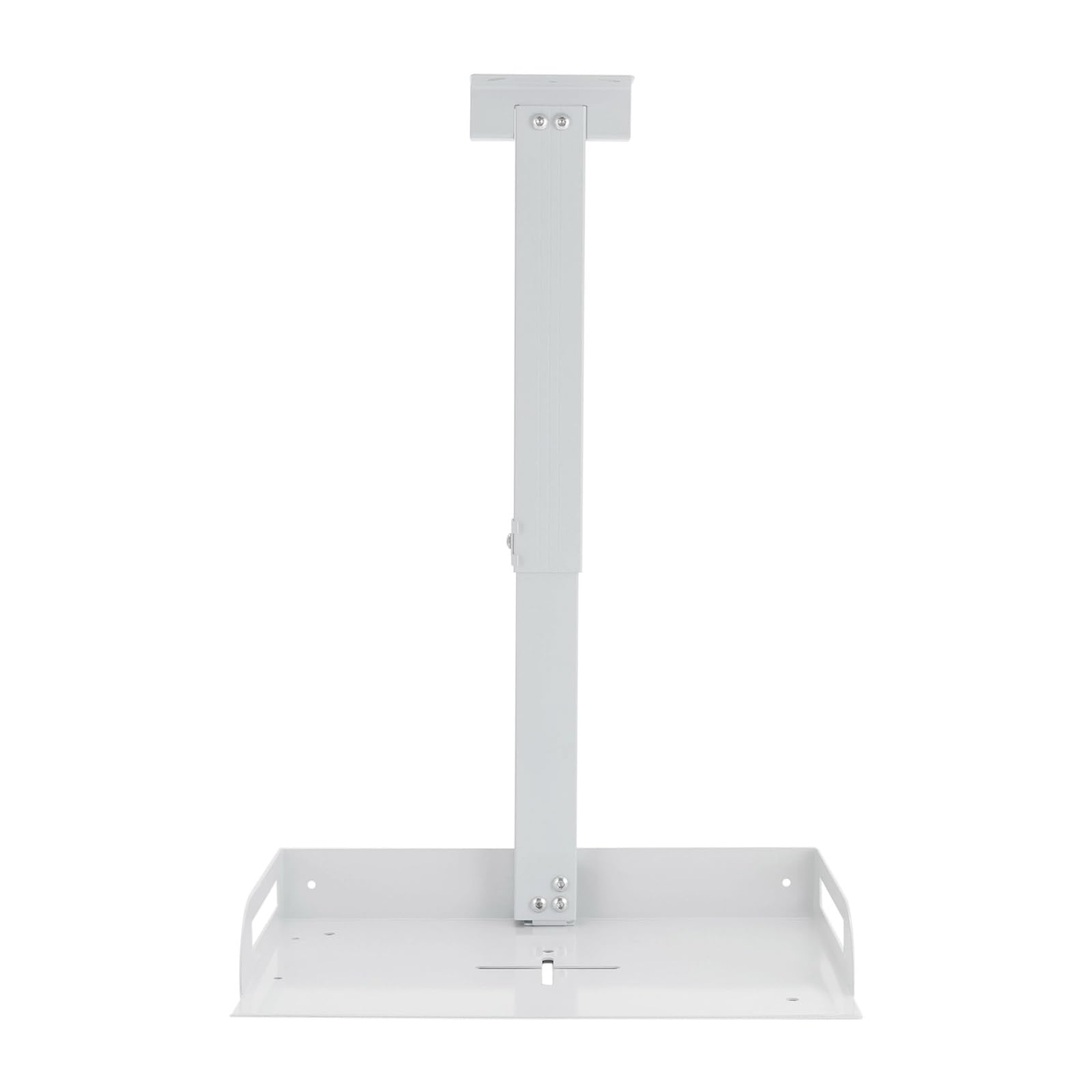 Supporto universale per proiettore con vassoio fino a 14 kg, regolabile in altezza 34-56 cm, supporto da soffitto con passacavi e prese di ventilazione, supporto per proiettore in acciaio/alluminio