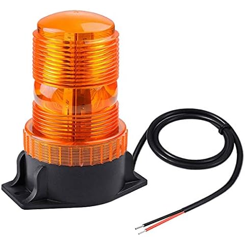 WOWTOU Magnetic Amber Led Strobe Lights for Forklift Golf Carts UTV Cars Trucks Tractor, 12V 24V Safety Warning Roof Top Flasher Emergency Flashing Beacon Cover