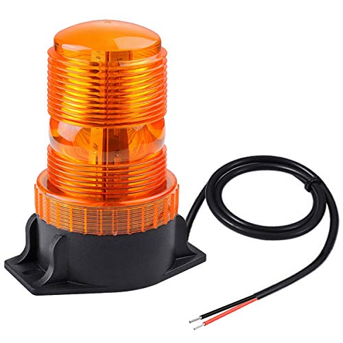 WOWTOU Magnetic Amber Led Strobe Lights for Forklift Golf Carts UTV Cars Trucks Tractor, 12V 24V Safety Warning Roof Top Flasher Emergency Flashing Beacon