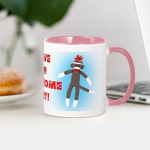 Taza de cerámica 11 oz Awesome Sock Monkey miniatura 4